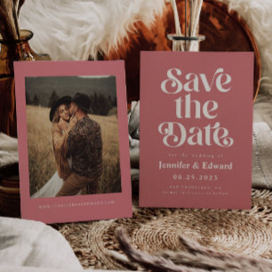 Save The Date Rétro Mariage rose Enregistrer La Date