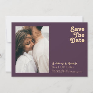 Save The Date Rétro moderne   Photos violettes foncées horizonta