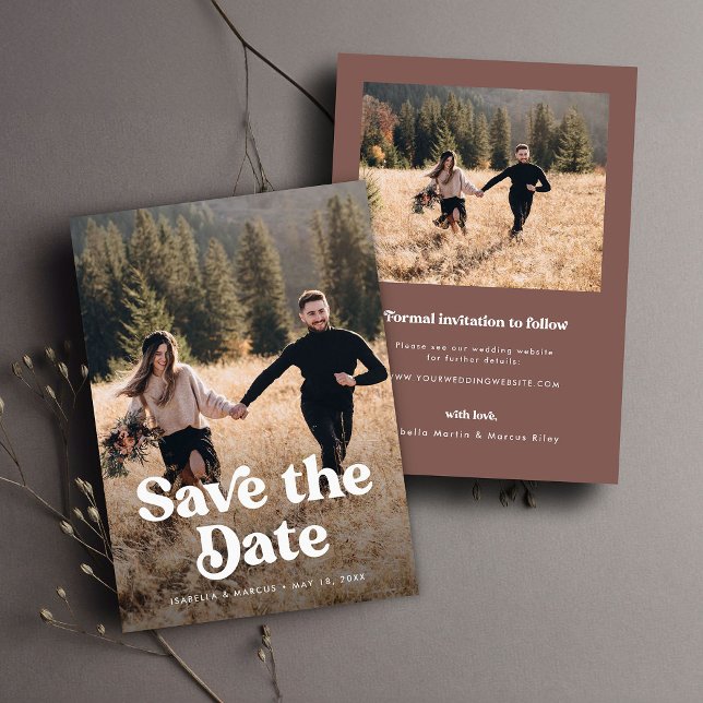 Save The Date Retro Photo Enregistrer la date (Créateur téléchargé)