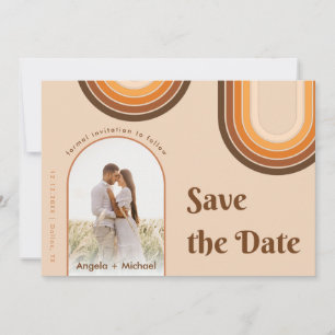 Save The Date Retro Seventies Rainbow Boho Arche Photo les année