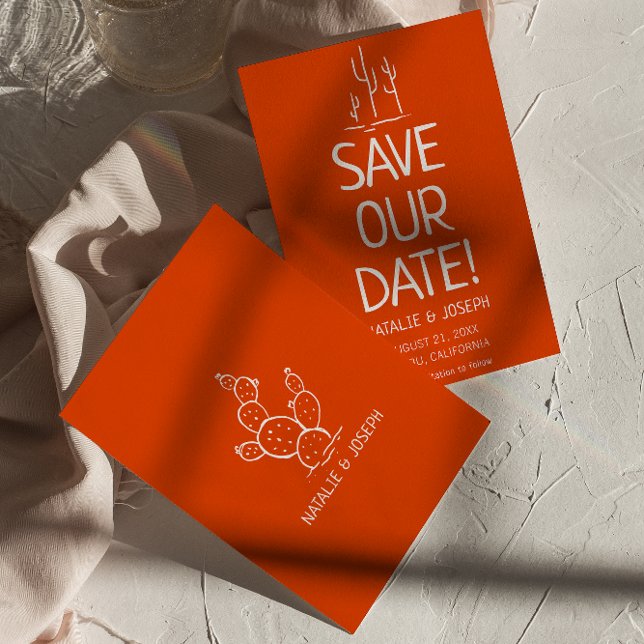 Save The Date Rétro Western Terracotta Moderne Mariage du désert (Créateur téléchargé)