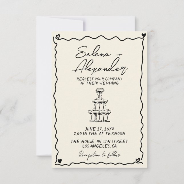 Save The Date Retro Whimsical manuscrit à la main (Dos)