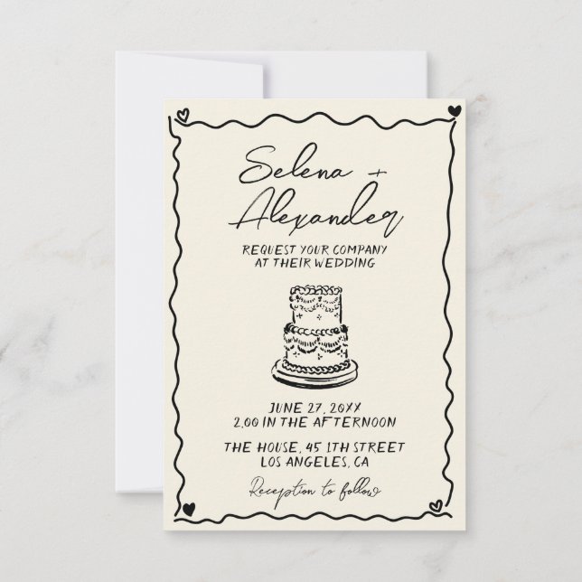 Save The Date Retro Whimsical manuscrit à la main (Dos)