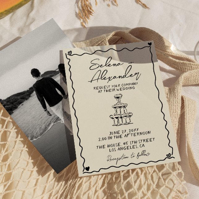 Save The Date Retro Whimsical manuscrit à la main (Créateur téléchargé)
