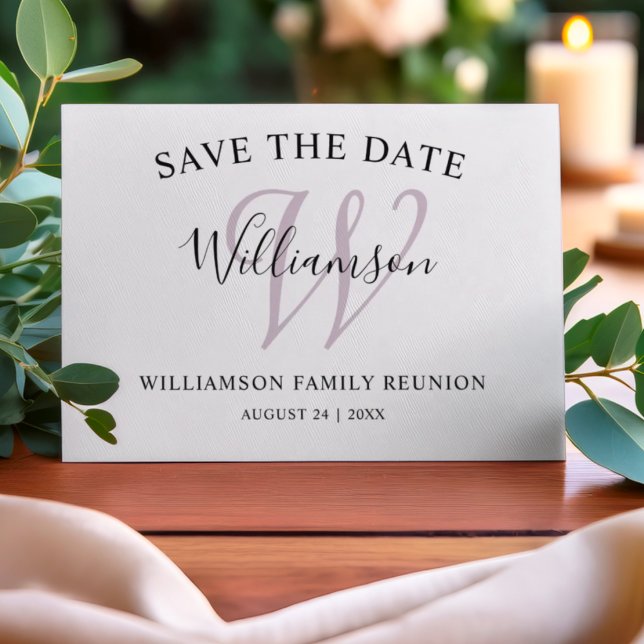 Save The Date Réunion de famille Monogramme Simple (Créateur téléchargé)