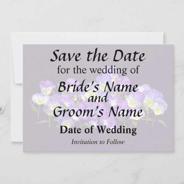 Save The Date Réunion de la famille Pansy (Devant)