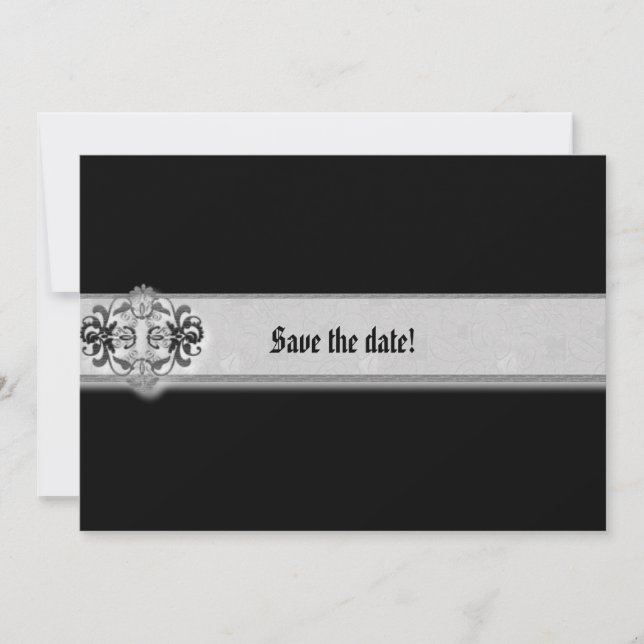 Save The Date Ribbon gothique de phoque d'argent (Devant)
