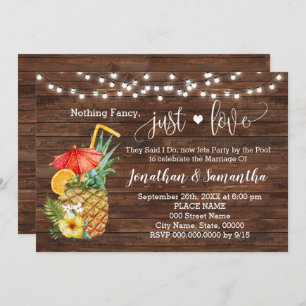 Save The Date Rien de fantaisie Juste Amour Eloped Pool Invitati