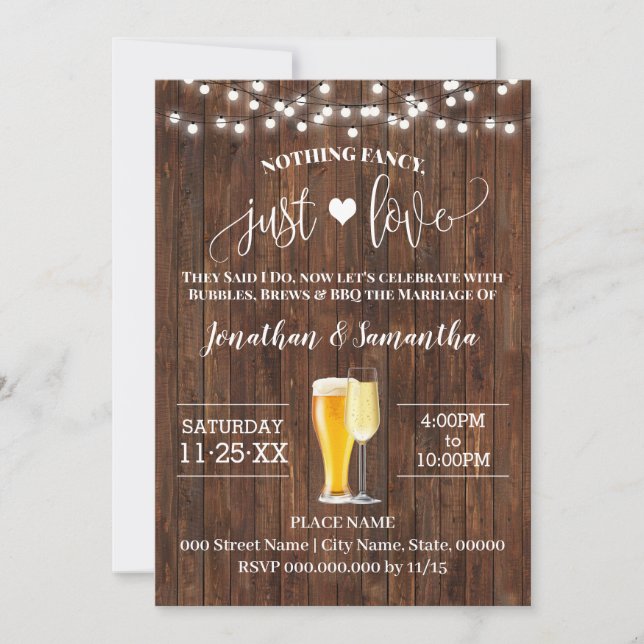 Save The Date Rien de fantaisiste, juste un mariage intime sur i (Devant)