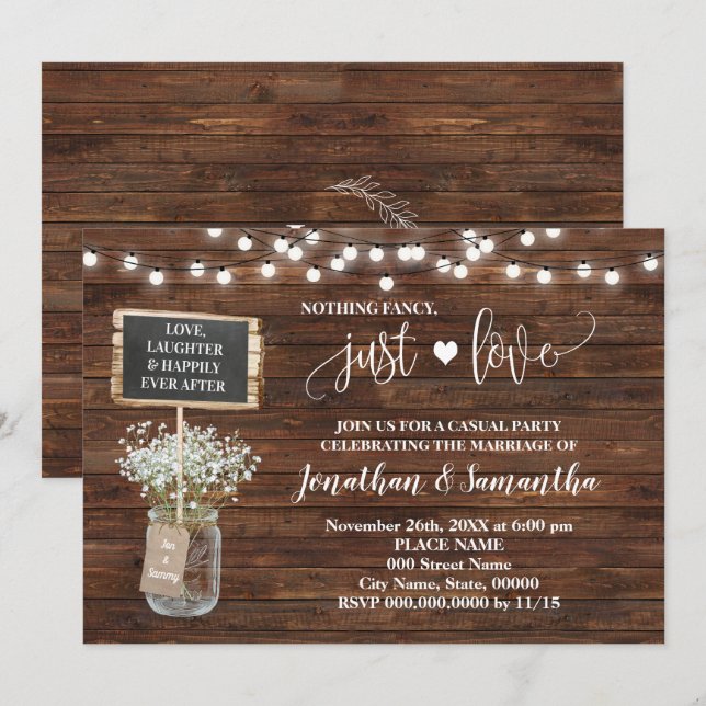 Save The Date Rien de Fantastique Juste Mariage Fuite Occidental (Devant / Derrière)