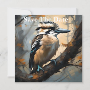 Save The Date Rires de charme : Kookaburra dans peinture à huile