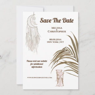 Save The Date Robe de mariée bohème chic attrape-rêves de plage