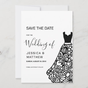 Save The Date Robe de mariée en dentelle noire