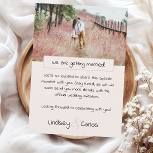 Save The Date Robe de mariée silhouette photo douce rose