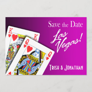 Save The Date Roi et reine des coeurs Las Vegas épousant le