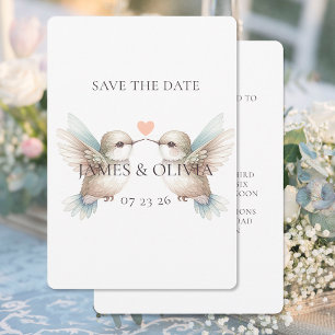 Save The Date Romance de colibri Mariage adorable Enregistrez la