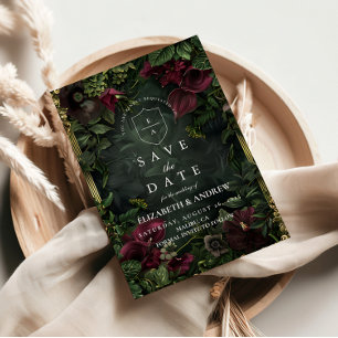 Save The Date Romance de mariage de jardin gothique