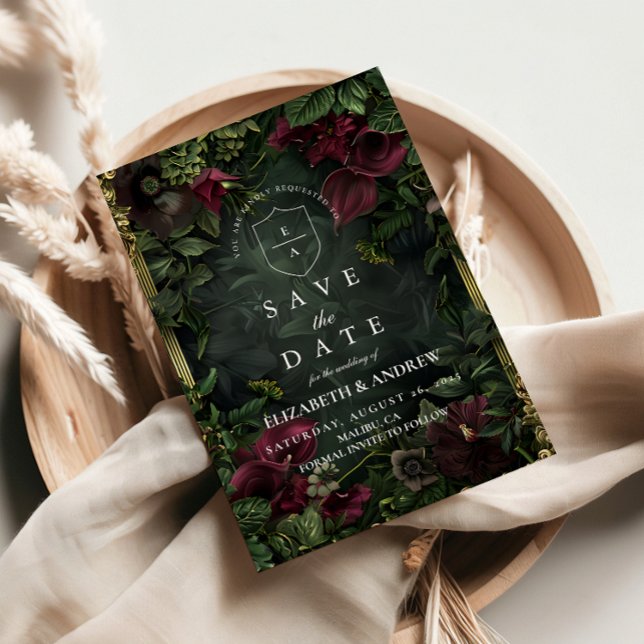 Save The Date Romance de mariage de jardin gothique (Créateur téléchargé)
