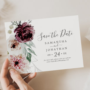 Save The Date Romance florale horizontale