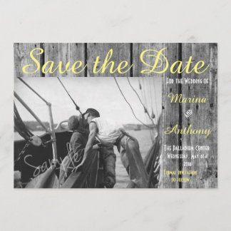 Save The Date Romance rustique noir et blanc Enregistrer la date