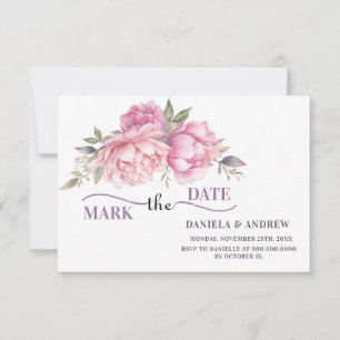 Save The Date Romance Whispers Blush Pink Peony