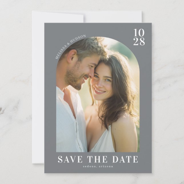 Save The Date Romantic Beige Minimalist Photo (Devant)