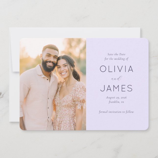 Save The Date Romantic Beige Minimalist Photo (Devant)