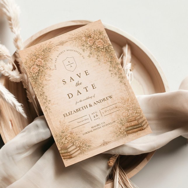 Save The Date Romantic Botanical Wildflower Garden Wedding (Créateur téléchargé)