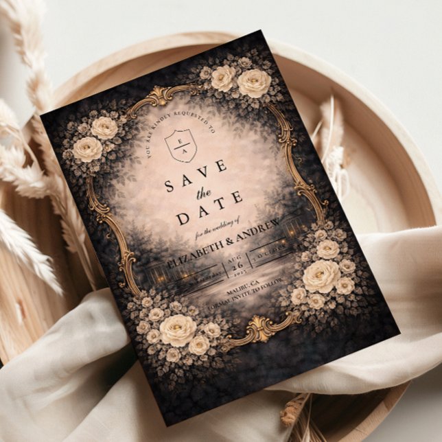 Save The Date Romantic Dark Baroque Wedding (Créateur téléchargé)