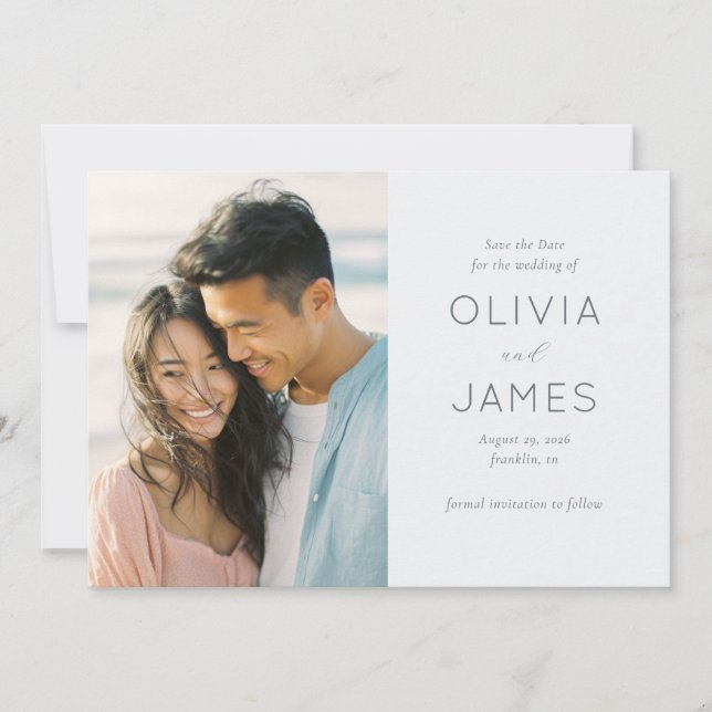 Save The Date Romantic Pastel Minimalist Photo (Devant)
