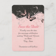 Romantic Rose Butterfly Swirls Enregistrer la date