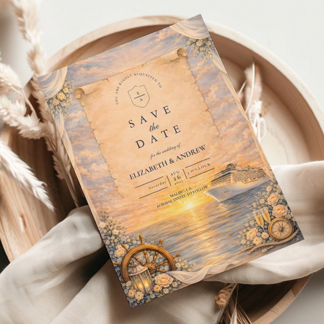 Save The Date Romantic Seaside Cruise Wedding (Créateur téléchargé)