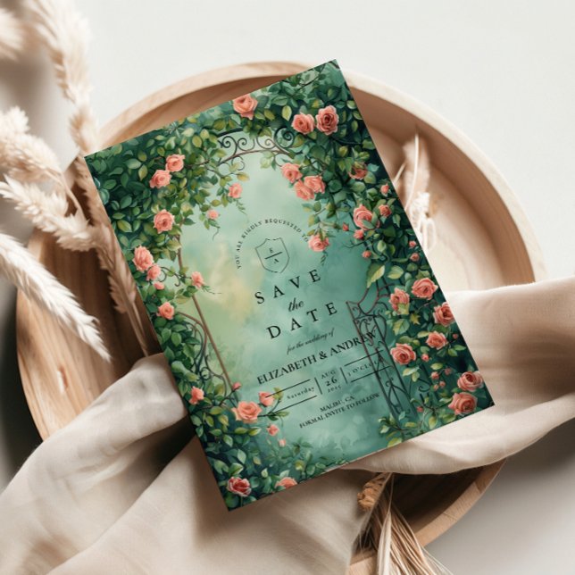 Save The Date Romantic Vintage Rose Gate Wedding (Créateur téléchargé)