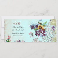 ROMANTİCA Pink Turquoise Blue Floral Wedding Progr