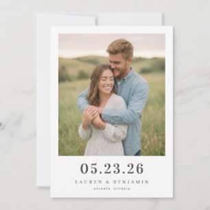 Save The Date Romantique Beige Minimaliste Photo