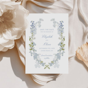 Save The Date Romantique bleu doux Vintage Floral Mariage