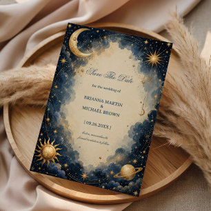 Save The Date Romantique Cosmique Vintage Céleste