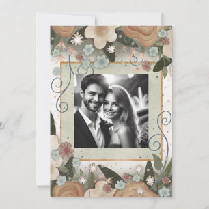 Save The Date Romantique Floral Élégant Mariage d'Inspirété mode