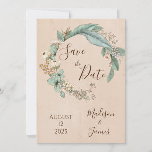 Save The Date Romantique Floral Script main tiré chic Mariage