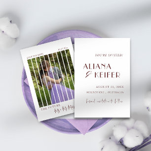 Save The Date Romantique minimaliste élégant violet Mariage phot