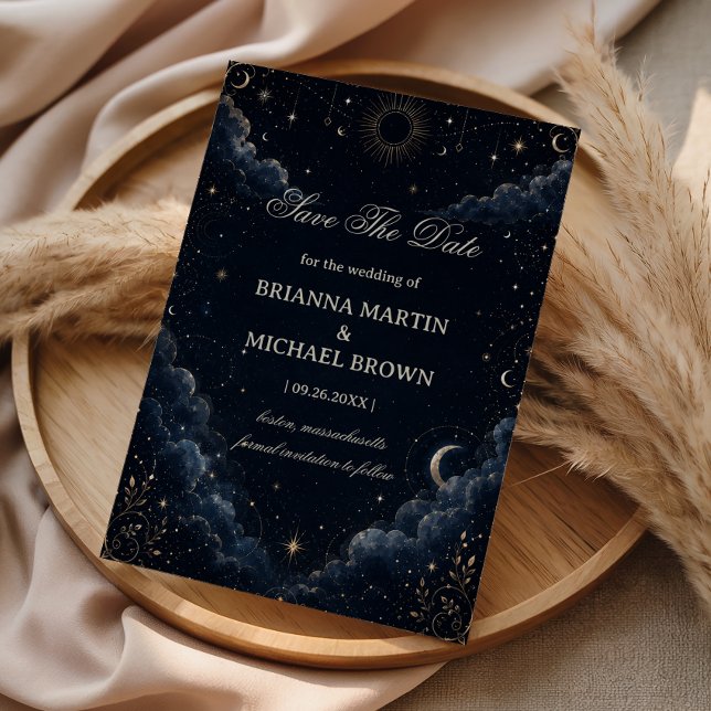 Save The Date Romantique Nuit Céleste Vintage (Créateur téléchargé)