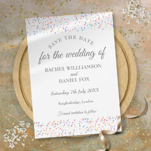 Save The Date Romantique Rainbow Confetti Mariage