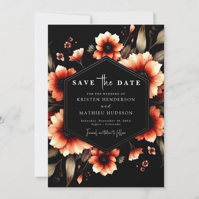 Save The Date Romantique Rustique Mariage en terre cuite (Devant)