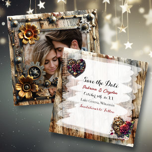 Save The Date Romantique Steampunk Mariage personnalisé