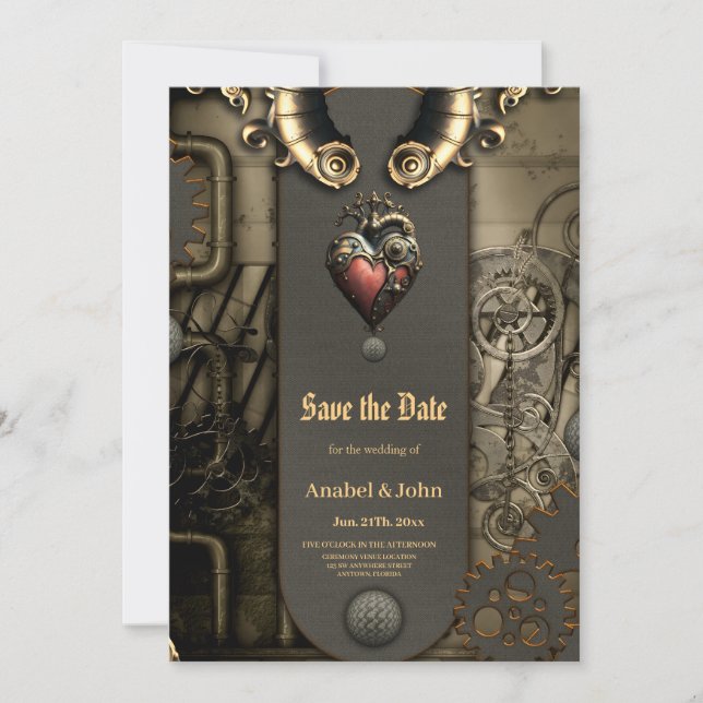 Save The Date Romantisme dans les roues et les tubes l'âme steam (Devant)