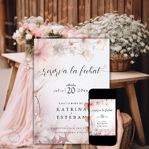 Save The Date rosa margarita floral guardar la fecha