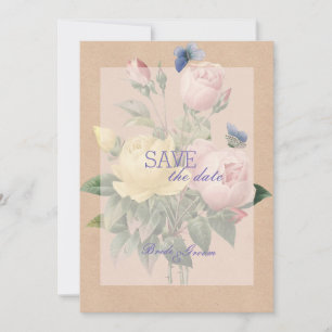 Save The Date Rose anglais Mariage de jardin SAVE la date