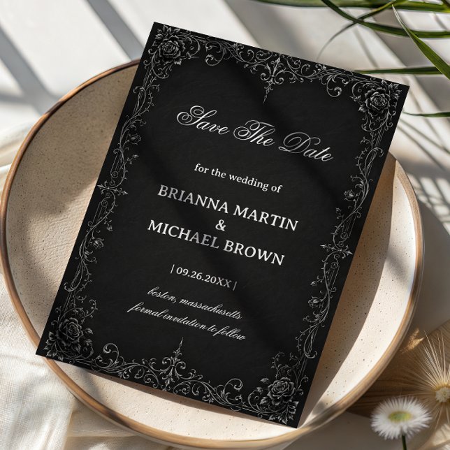 Save The Date Rose Baroque Monochrome (Créateur téléchargé)