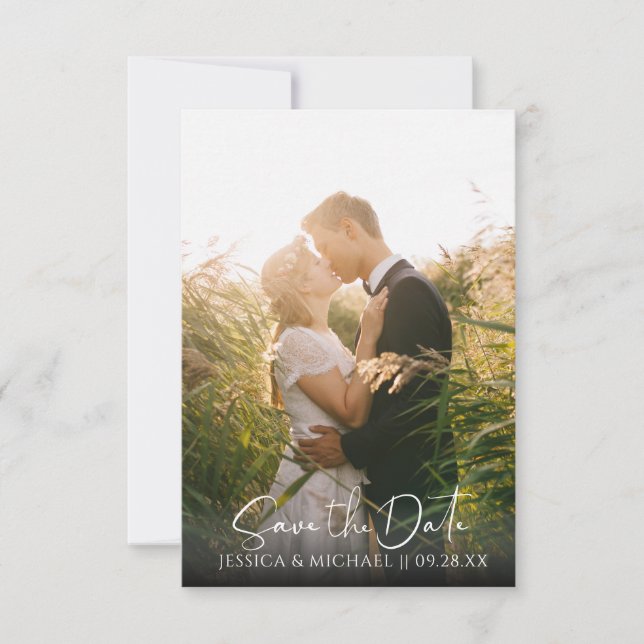 Save The Date Rose Bourgogne Gold Aquarelle Fleurs Feuilles Phot (Devant)