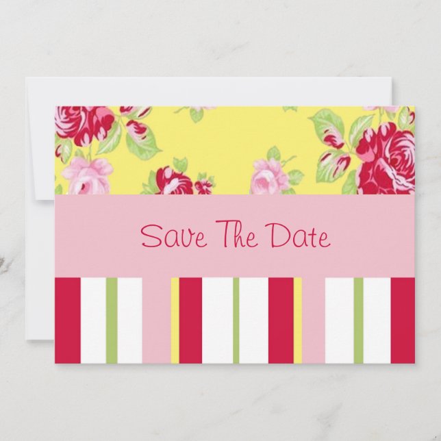 Save The Date Rose Chic Et Grilles Enregistrer La Date (Devant)